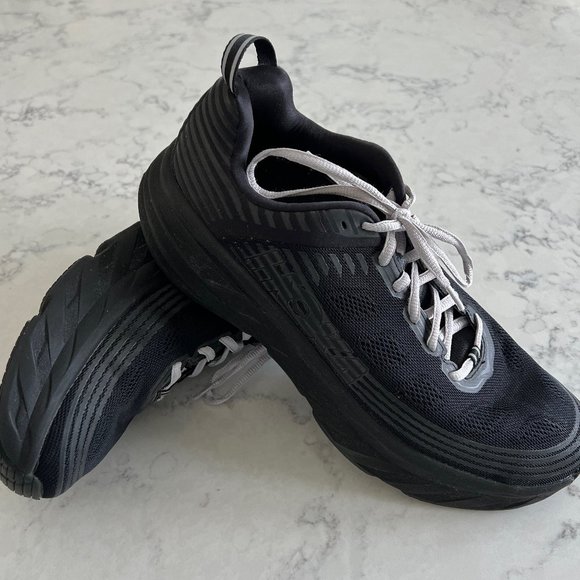 Hoka One One Other - Hoka One Mens Bondi 6 Black Comfort Meta Rocker  - Size 12 CLEAN
